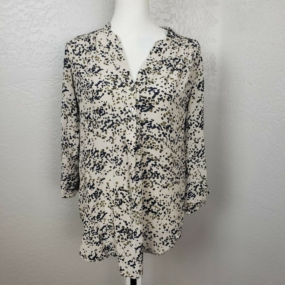 Amour Vert 100% Silk Tunic Top High Low Popover